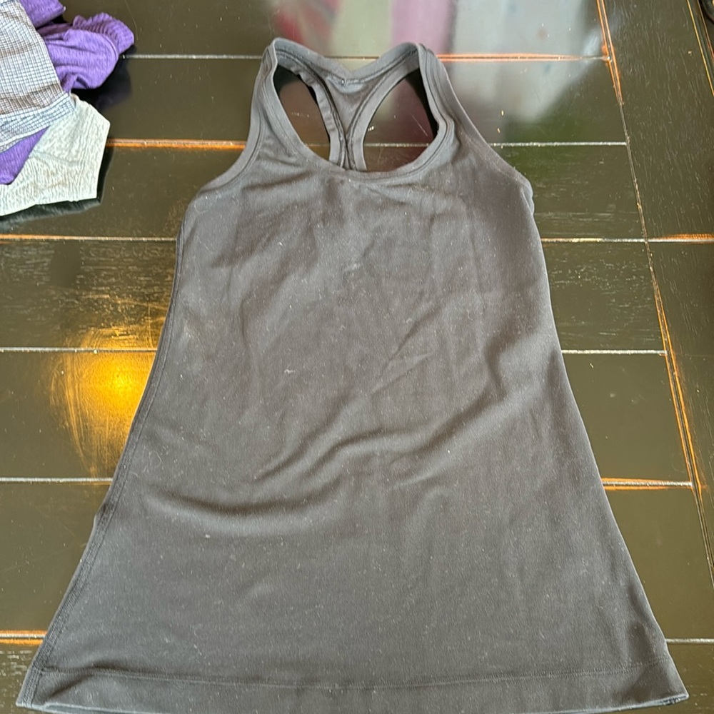 Lululemon black racerback tank, size 6
